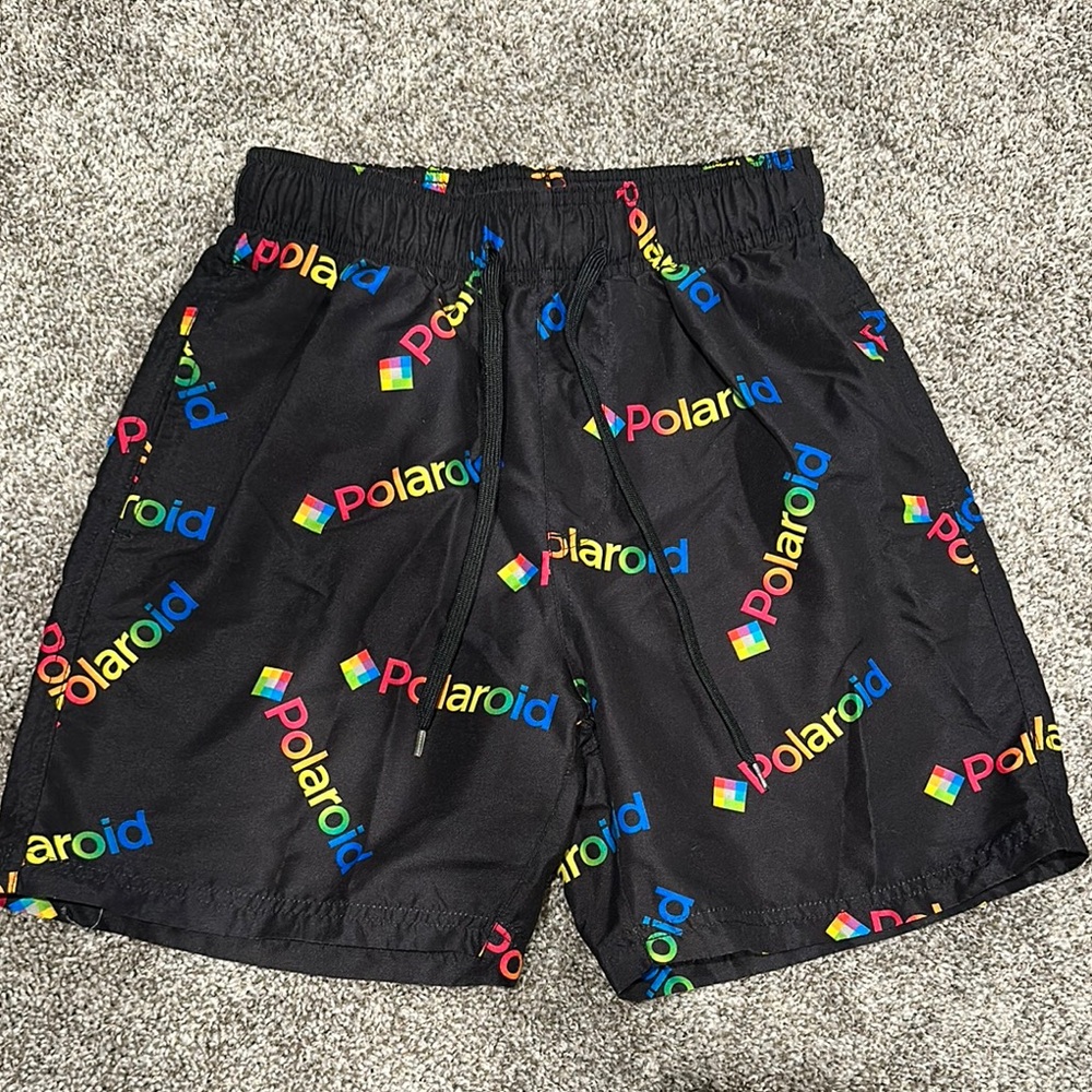 Polaroid Multicolor Logo Black Shorts